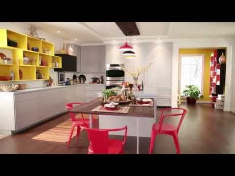 Modern Kitchen with Bold Pops of Color